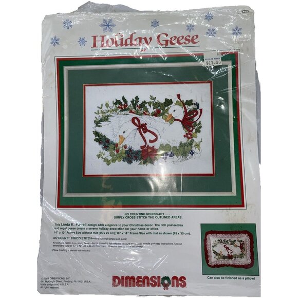 Dimensions Holiday Geese 8395 By Linda K. Powell Cross Stitch Kit Christmas - Picture 1 of 9